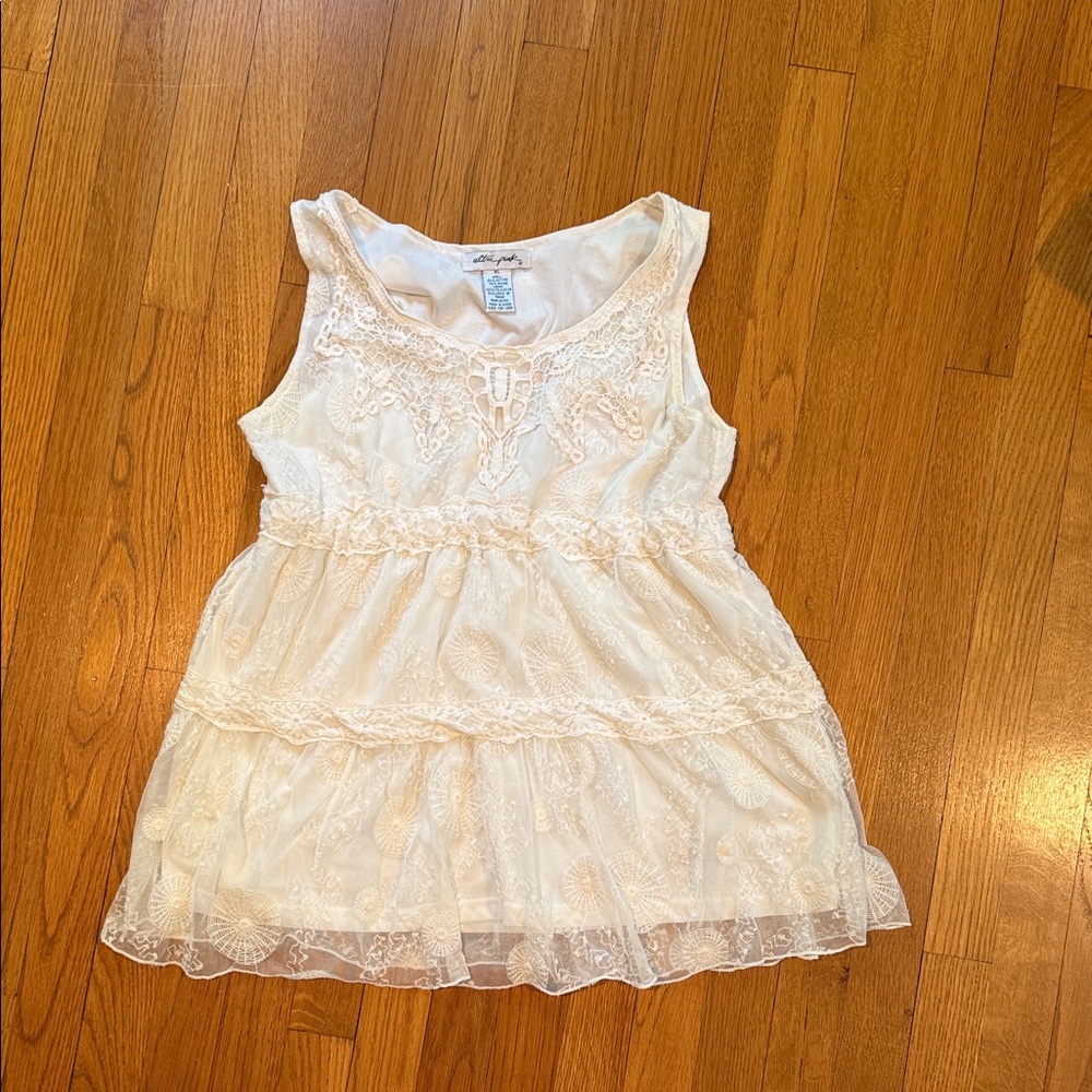 Ultra Pink Cream Lace Camisole Tank